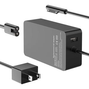 Surface Pro Chargeur Ordinateur portable 65w 44w, Chargeur de surface pour Microsoft Surface 11,10, 9, 8, 7+, 7, 6, 5, 4, 3, Ordinateur portable de surface Windows X 6, 5, 4, 3, 2, 1, Comprimé de surface, cordon de puissance du livre de surface