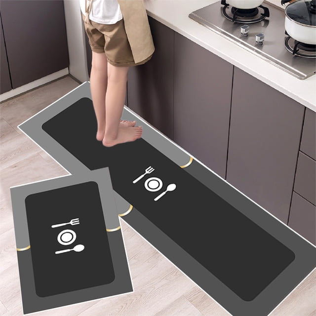 Bdday Ensemble de Tapis de Cuisine Coussin en Algue Tapis Confortable pour Rester Debout Tapis de Bureau pour Bureau Buanderie Étanche et Ergonomique