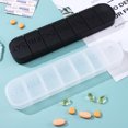thumbnail image 3 of VERDANVERSE 2Pcs Weekly Pill Organizer Multi-grid Pill Organizer Black PP Travel Use, 3 of 7