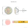thumbnail image 2 of Angara Natural Opal Earrings - Bezel-Set Round Cabochon 2.3 ct Opal Stud Earrings in Platinum for Women, 2 of 10