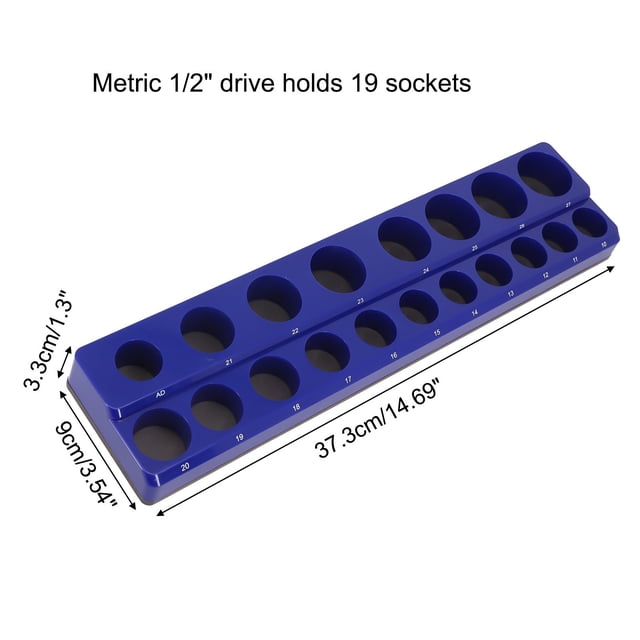 Magnetic Socket Organizers Socket Holder 1/2 Drive Holds Organizer Metric