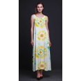 thumbnail image 2 of Bimba Robe Longue pour Femmes en Rayonne Imprimée Teinture sur Nœuds Chic Bohème d'Été Maxi de Plage - Grand, 2 of 5