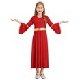 thumbnail image 1 of iiniim Robe d'Ange d'Halloween pour Filles à Manches Longues, Bordure Dorée, Déesses de Princesse, Toge, Robe de Fête, Louange, Rouge 8, 1 of 6