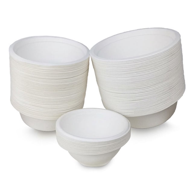50 Pcs Bol Jetable Biodégradable Écologique pour Cuisine, Contenant pour Utilisation Chaud Froid
