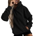 thumbnail image 2 of Women's Slim Pullover Hoodies - Artificial Short Velvet Sweaters, Long Sleeve with Pockets, Suitable for Winter and Fall, 95% Polyester, Multiple Sizes, 2 of 6