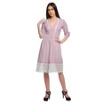 thumbnail image 3 of Moomaya Robe en Coton Imprimée pour Femme Longueur Midi Manches Courtes Tenue d'Été Vêtements, 3 of 4