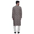 thumbnail image 3 of Atasi Button Down Asymmetric Printed Long Sleeve Rayon Kurta Pyjama Set, 3 of 4