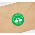 thumbnail image 3 of Darling Souvenir Round 45 Pcs Loving Swans Save The Date Stickers Personalized Bride Groom Names And Date Envelope Seals - Green, 3 of 4