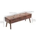 thumbnail image 3 of HOMCOM PU Upholstered End of Bed Bench with Button Tufted for Bedroom Brown, 3 of 10