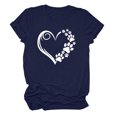 thumbnail image 2 of Pisexur T-shirt de la Saint-Valentin Haut Femme Mode Col Rond Imprimé T-shirt à Manches Courtes Chemise Décontractée Ample Hauts, 2 of 3