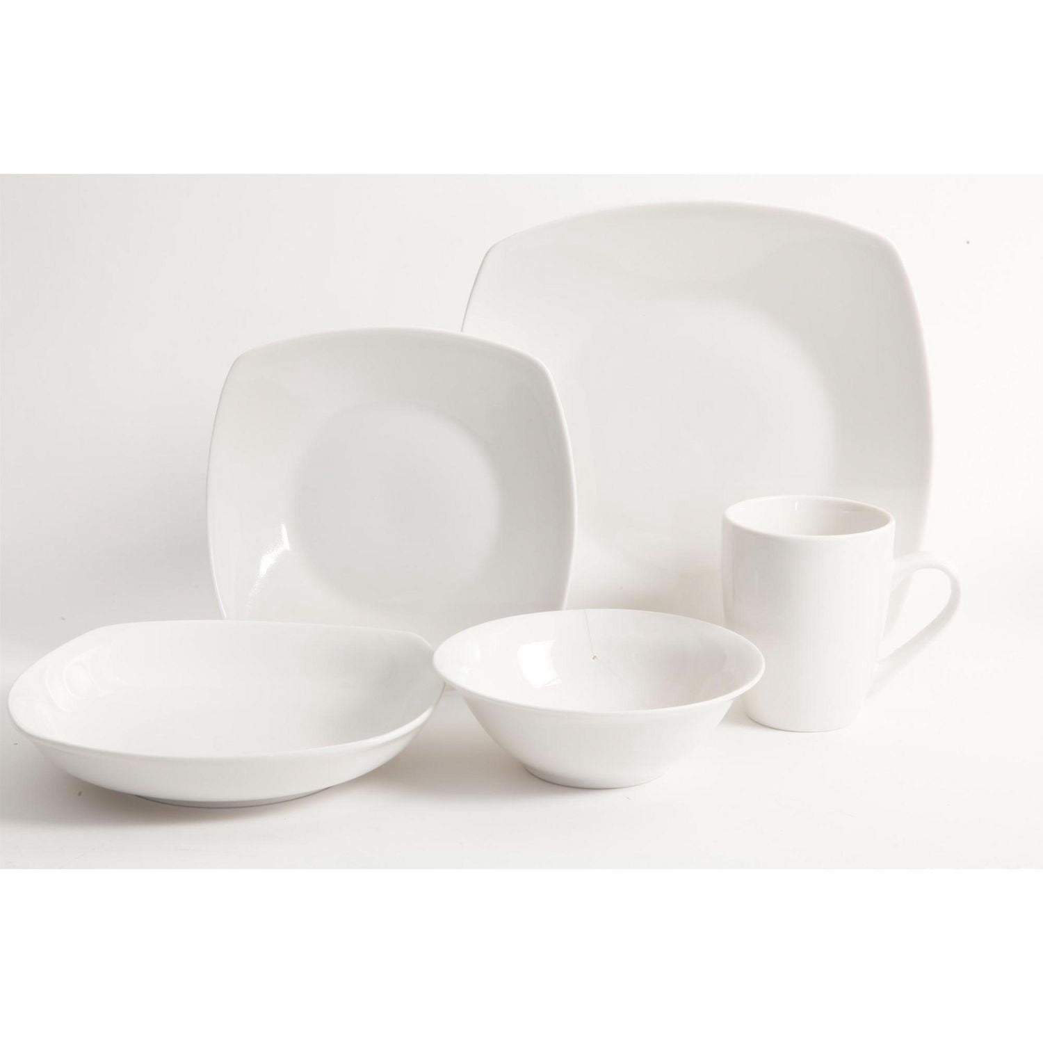 Gibson Home Hagen Service de table 30 pièces, service pour 6 personnes, blanc, céramique fine