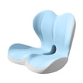 thumbnail image 4 of Esquirla Car Non Slip Pad Back Rest Breathable Butt Support Sitting Ergonomic Cushion Blue Gray, 4 of 8