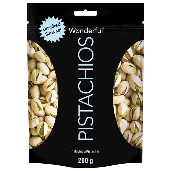 Wonderful Pistachios In-Shell Roasted No Salt, 200g Resealable Bag