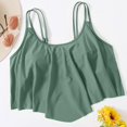 thumbnail image 3 of Women's Bikini Tops Full Coverage Tankini Top Double Layer Swim Bras Flounce Bathing Suit Tops With Ruffled, 3 of 3