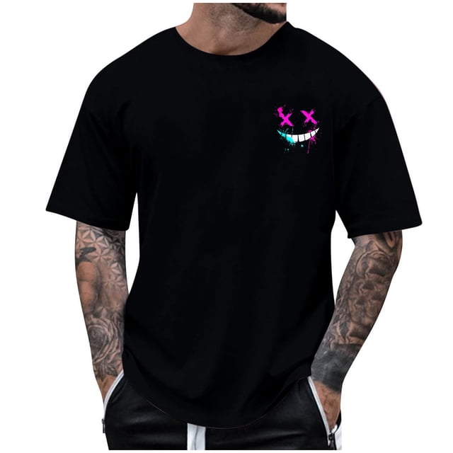 Birdeem Chemises pour Hommes Mode Été Décontracté T-Shirt Col Rond Imprimé