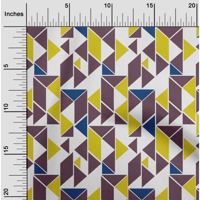 oneOone Cotton Flex Fabric Parallelogram & Triangle Geometric Fabric Prints By Yard 40 Inch Wide