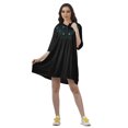 thumbnail image 2 of Moomaya Robe Chemise Brodée Unie Femmes Manches 3/4 Col Évasé Blouse, 2 of 6