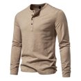thumbnail image 2 of KIHOUT Chandails Molletonnés Hommes Décontracté Chandail à Enfiler Manches Longues Col Rond T-Shirt Hauts Blouse KH/L2, 2 of 5