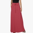 thumbnail image 2 of FAIWAD Women's Elastic High Waisted Maxi Skirt Drawstring Loose Casual Basic A-Line Skirts with Pockets, 2 of 8