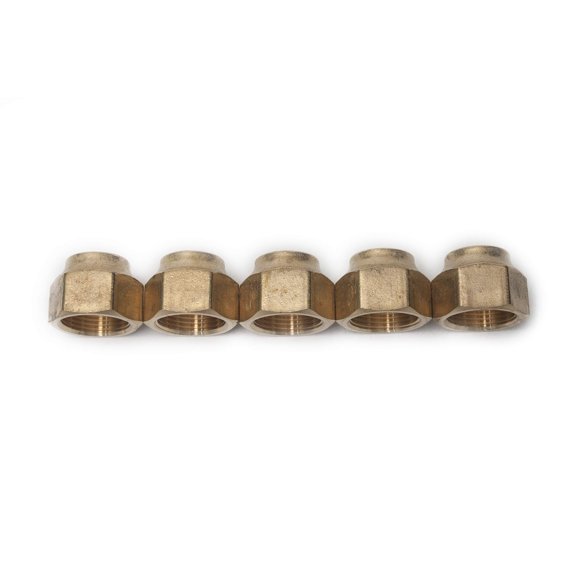 LTWFITTING Brass 3/4"" OD Flare Short Forged Nut Brass Flare Tube Fitting(Pack of 5)