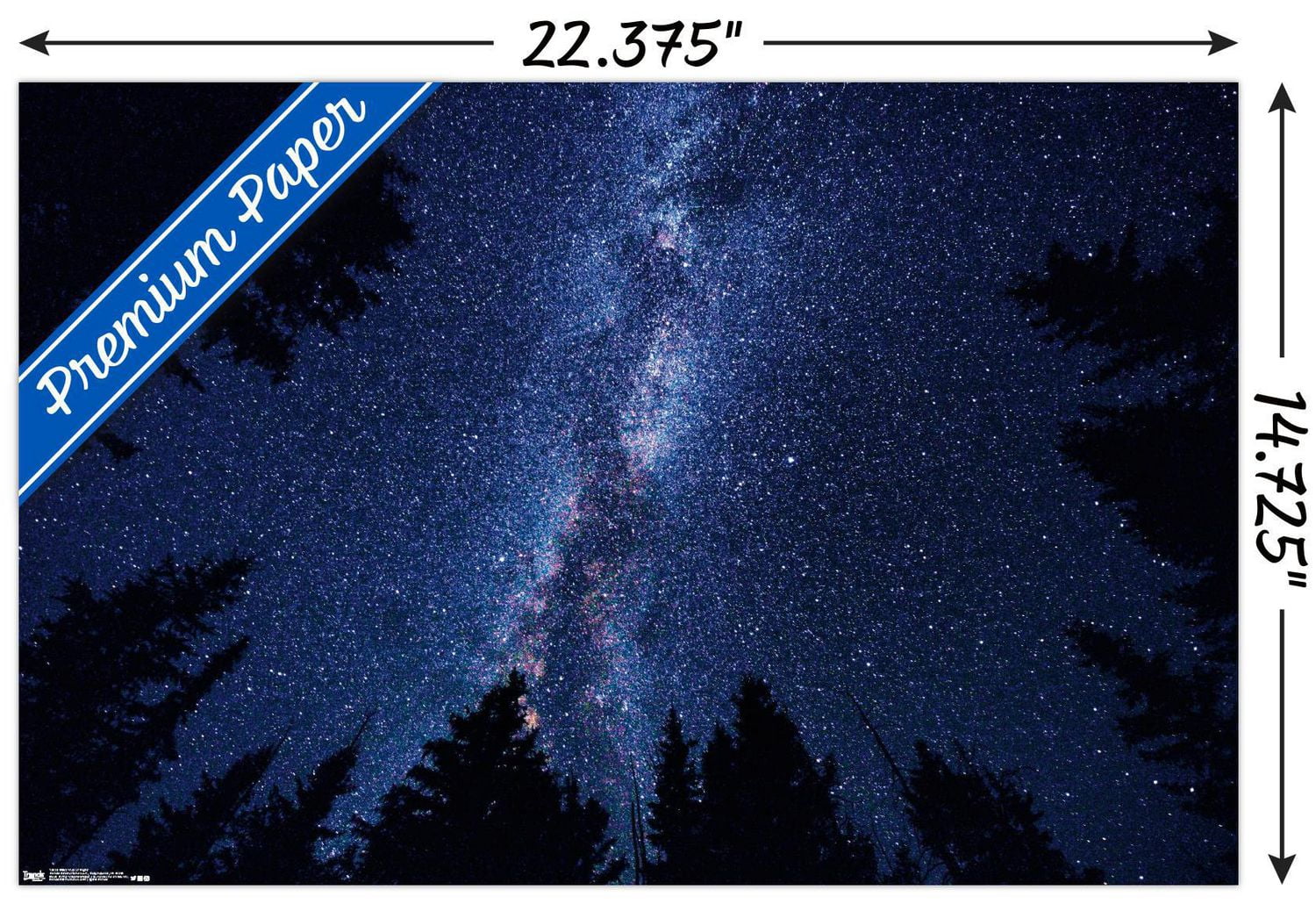 Milky Way At Night Wall Poster, 14.725" x 22.375"