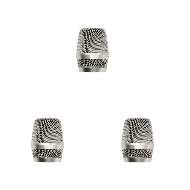 Transemion Grille de Remplacement pour Microphone Détachable Filaire Sans Fil Type 5 Argent 3Ensemble