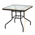 thumbnail image 2 of Costway 31.5" Patio Square Glass Top Table Steel Frame Dining Table Patio Furniture, 2 of 10