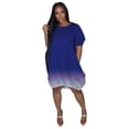 thumbnail image 3 of Women‘S Plus Size Casual Dresses Casual Short Sleeve Mid-Length Gradient Summer, 3 of 6