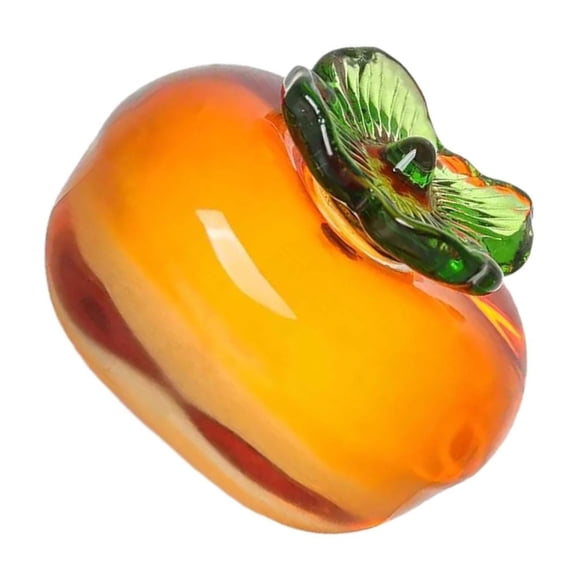 pitrice Artificial Fruit Figurine Craft Sculpture for Decor Table Home Dining Office Persimmon