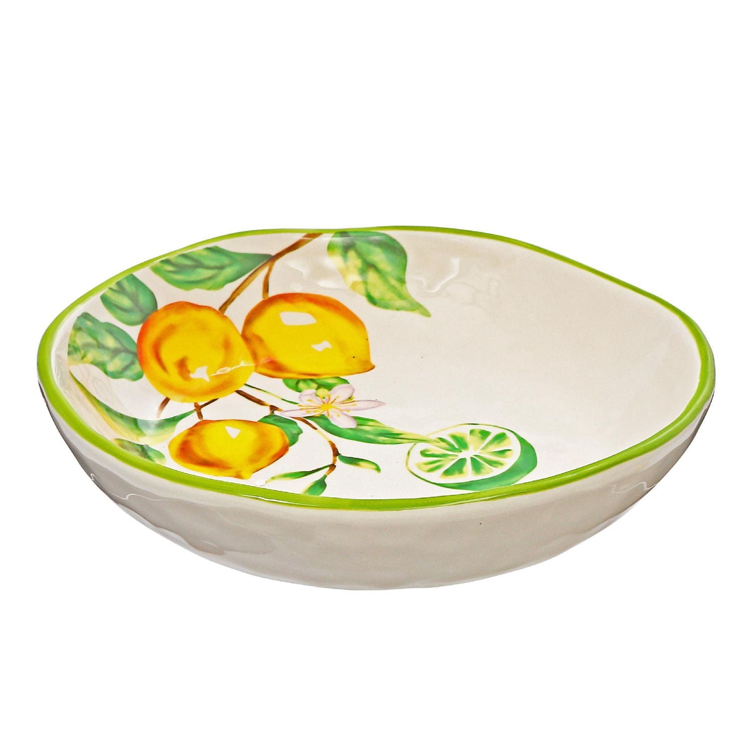IH Casa Decor Ceramic Lemon Round Plate 8.35" - Set of 2
