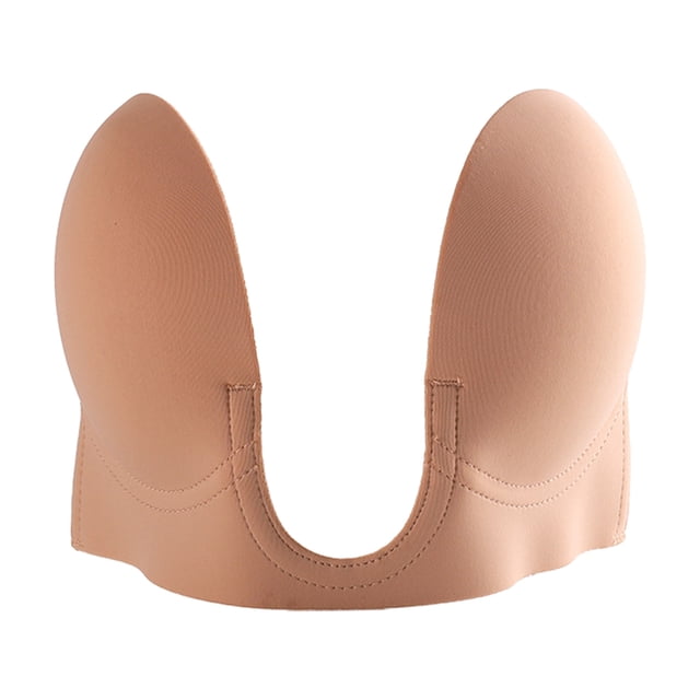 Sticky Bra Strapless Backless Bra Adhesive Invisible Lift up Bra Push up Bra by Siruishop. A self-adhesive, backless, and strapless silicone bra with a deep V-shape design. Features a seamless and breathable construction, providing an invisible push-up effect. Suitable for wedding gowns, strap dresses, halter dresses, off-shoulder gowns, and strapless tops. Reusable and comfortable, available in multiple sizes with dimensions tailored for a secure fit.