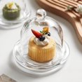 thumbnail image 2 of Transparent Glass Dessert Serving Tray with Dome Cupcake Server Lid Wedding Cake Pedestal Size L, 2 of 9
