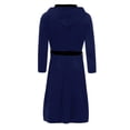 thumbnail image 4 of Innerwin Bath Robes Hoodie Men's Wrap Robe Winter Long Sleeve Soft Dressing Gown Navy Blue Black 4XL, 4 of 7