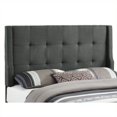 thumbnail image 1 of Linon Luxe Full/Queen Touffeté Wingback Rembourré Tête de Lit en Gris Anthracite, 1 of 5