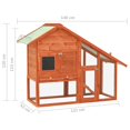 thumbnail image 4 of vidaXL Rabbit Hutch 140x63x120 cm Solid Firwood, 4 of 5