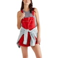 thumbnail image 1 of Honganda Salopette Courte en Denim pour Femmes, Bretelles Ajustables, Poche, Combishort, Short, Poignets Roulés, 1 of 5