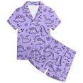 thumbnail image 2 of Sunnyoo Big Girls DIY Hand Painted Pajamas Cute Cartoon Dinosaur Print Coloring Homewear, 2 of 4