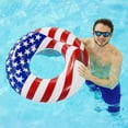 thumbnail image 4 of Swimline 36" Inflatable American Flag Swimming Pool & Lake Tube Float (2Pk), 4 of 5