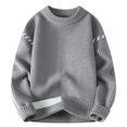 thumbnail image 1 of Pisexur Mens Sweater Casual Fashion Solid Color Ribbed Knit Sweaters Long Sleeve Crewneck Sweater Fall Winter Warm Oversized Pullover Sweaters Plus Size Sweaters M-4XL, 1 of 7