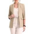 thumbnail image 1 of INSPIRE CHIC Blazer Formel pour Femmes Manches 3/4 Col Cranté Épaules Rembourrées un Bouton Strass S Abricot, 1 of 6