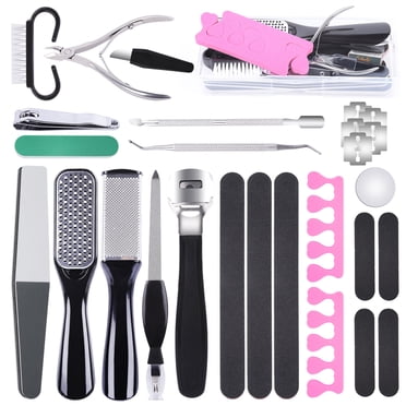 Ensemble d'Outils de Pédicure Professionnels, Trousse de Soins des Pieds 23 en 1 en Acier Inoxydable, Râpe pour Pied, Éliminateur de Peau Morte, Trousse de Pédicure pour Hommes et Femmes, Salon Ou Maison, Meilleur Cadeau