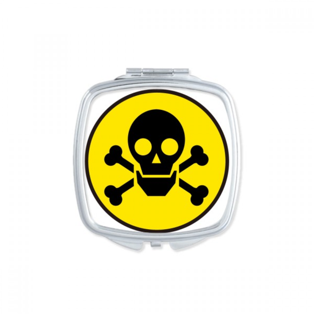 Danger Checal Toxic skull Symbol Mirror Portable Compact Pocket Makeup Double Sided Glass