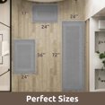 thumbnail image 2 of AMOAMI Waffle Bath-Mat, Absorbent Bath Mats for Bathroom Non Slip, Machine Washable Bathroom Rugs with Tassels Ultra Soft Boho Bath Rugs for Floor 2'x6'(24"x72") Grey, 2 of 5
