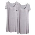 thumbnail image 1 of Cameland 2 Pcs Robe de Nuit Longue à Manches Courtes avec Soutien-Gorge Intégré Rembourré pour Femmes, Pyjama, Soutien-Gorge Intégré, Nuisette Décontractée, Longueur Genou, Confortable, Douce, en Modal, 1 of 3