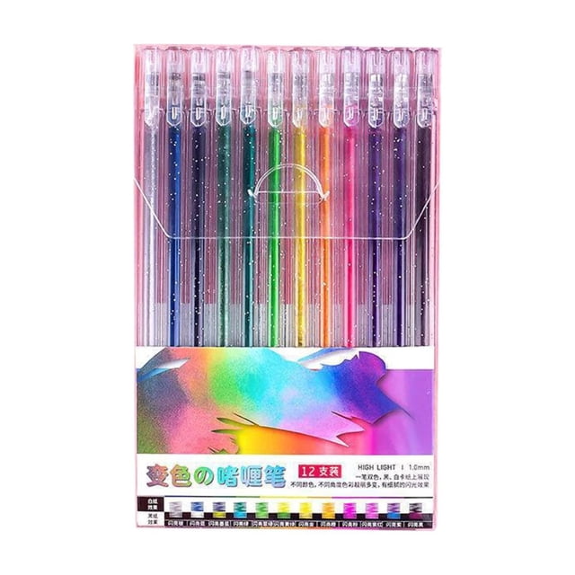 Jierger Glitter Gel Pen Set 2024 New Glitter Gel Pens for Coloring Books Artist Colored Gel Markers Colorful Pens Gel Pens for Kids Adult Coloring Books and Drawing
