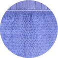 thumbnail image 1 of Ahgly Tapis Rond Lavable en Machine Intérieur Transitionnel Bleu Denim, 6 Pieds Rond, 1 of 7