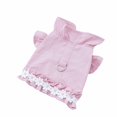 thumbnail image 2 of CBFFDC Pet Outfit White Flowers Decor Pet T shirt with Front Bowknot Ruffle Collar Spring Summer Puppy Tee Clothes, 2 of 7