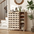 thumbnail image 4 of HOMCOM Shoe Storage Cabinet with 5-Tier Cupboard and 5 Open Shelves, Beige, 4 of 10