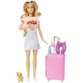 thumbnail image 2 of Barbie Doll and Accessories, 'Malibu' Travel Set with Puppy & Working Suitcase, 10+ Pieces, 2 of 6
