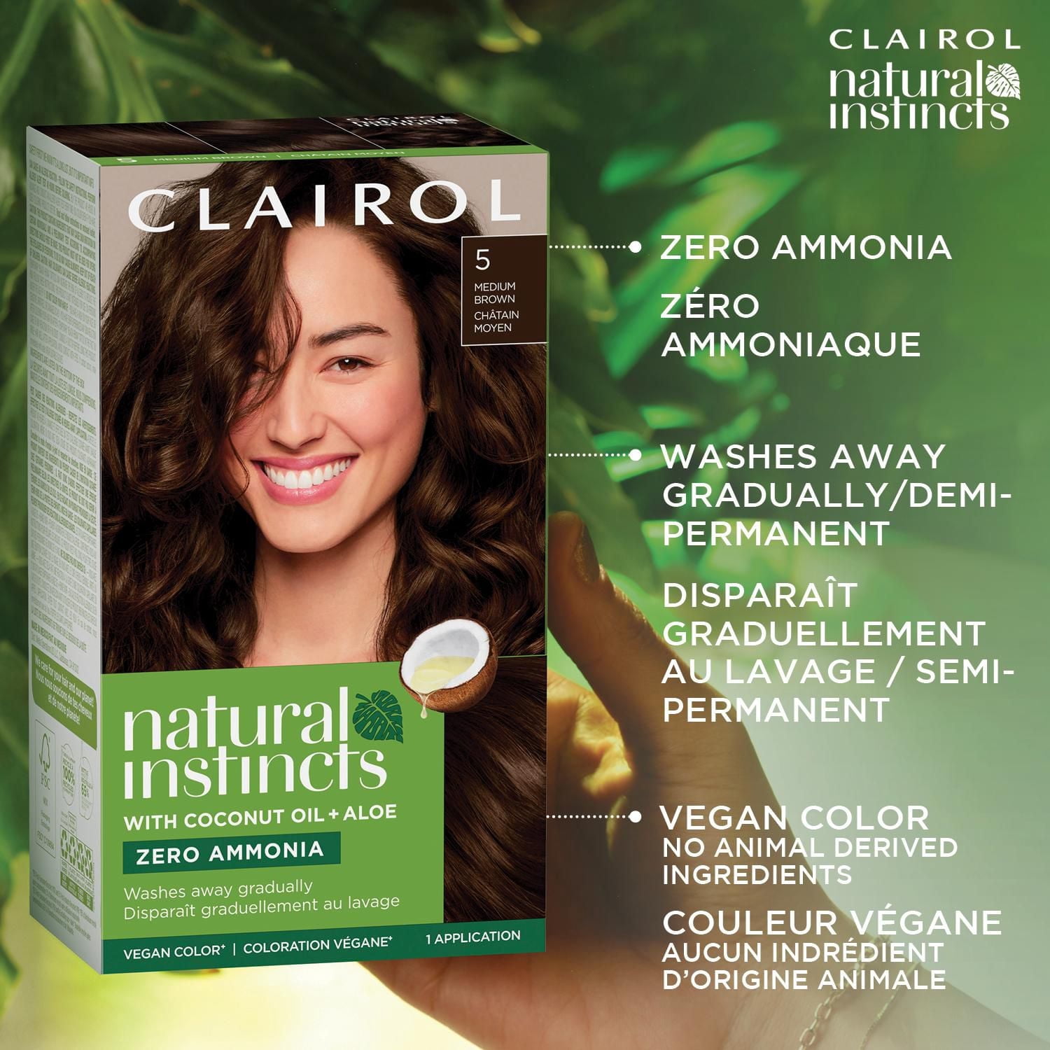 Coloration semi-permanente Natural Instincts, Avec huile de coco et aloe vera
